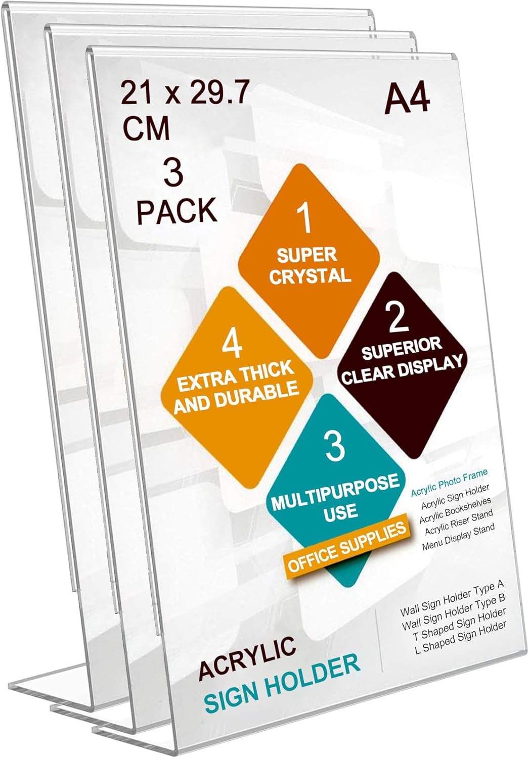 ROSSHINE A4 Menu Holders 3pack