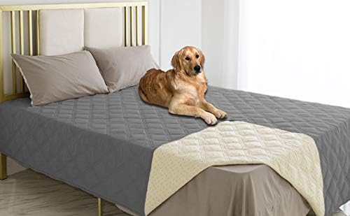Detalle de Ameritex Waterproof Dog Bed Blanket, Anti-Slip Furniture Cover, Dark Gray
