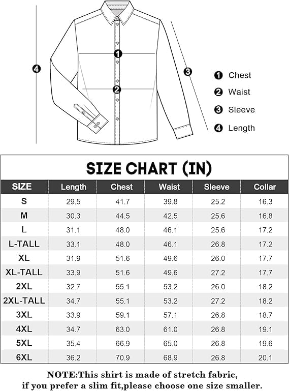 Thumbnail 6 de Alimens & Gentle Men's Long-Sleeve Dress Shirt, 4-Way Stretch, Wrinkle-Free