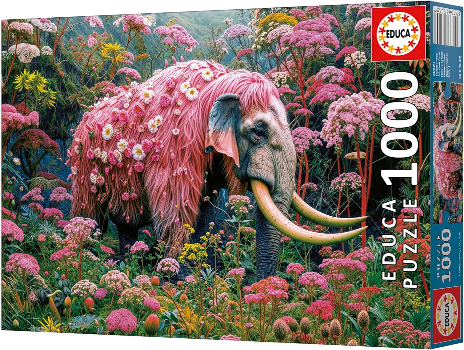 Thumbnail 4 de Puzzle Educa da 1000 pezzi Elefante floreale, 68x48 cm (per adulti 14+) con colla Fix