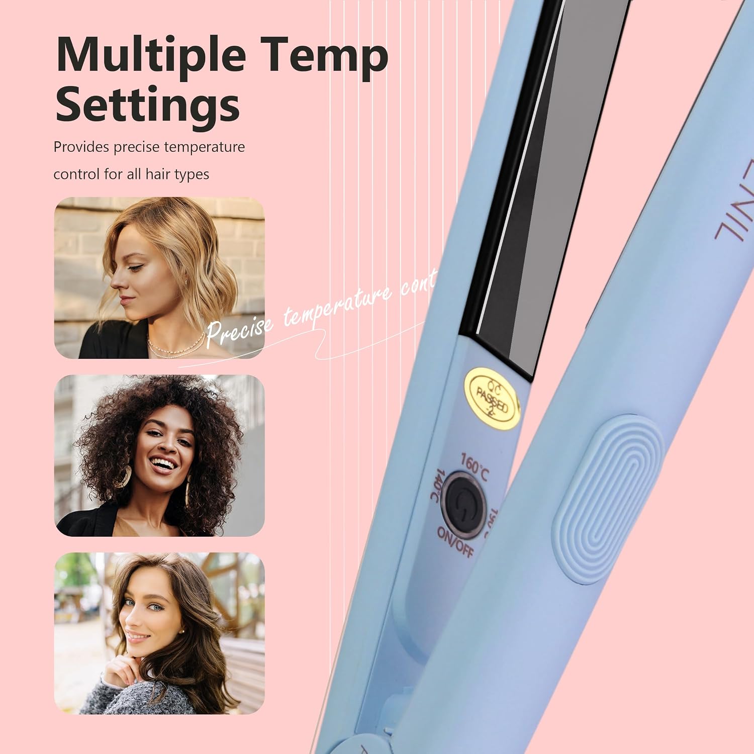 Detalle 2 de ANGENIL Pro Ultra Small Travel Straighteners – Dual voltage ceramic mini flat iron for short hair, bangs & edges
