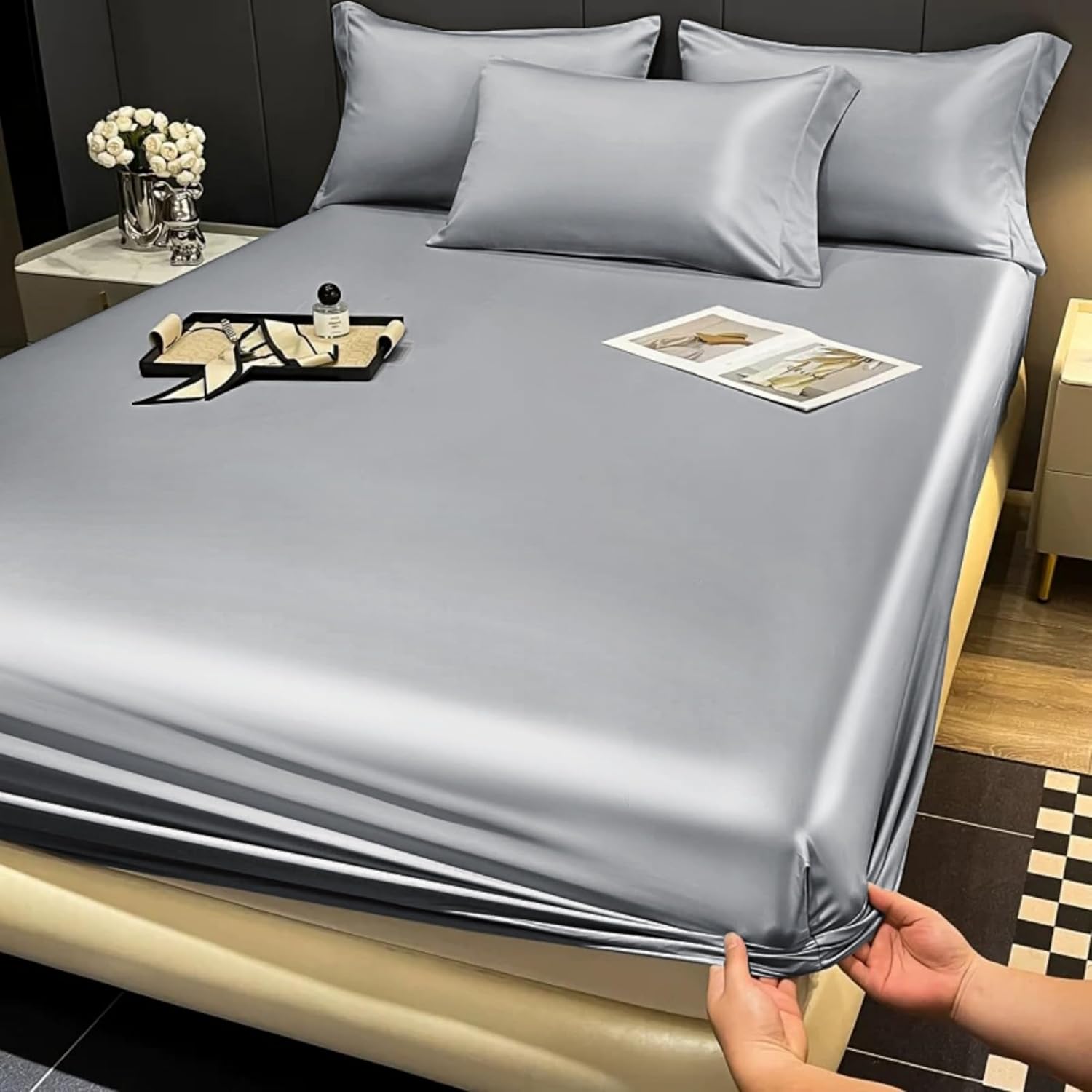 Thumbnail 6 de Gezu Spannbettlaken 180x200 cm – doppelte Muslin, Rosa Hell, 100% Baumwolle, hypoallergen, thermo-regulierend