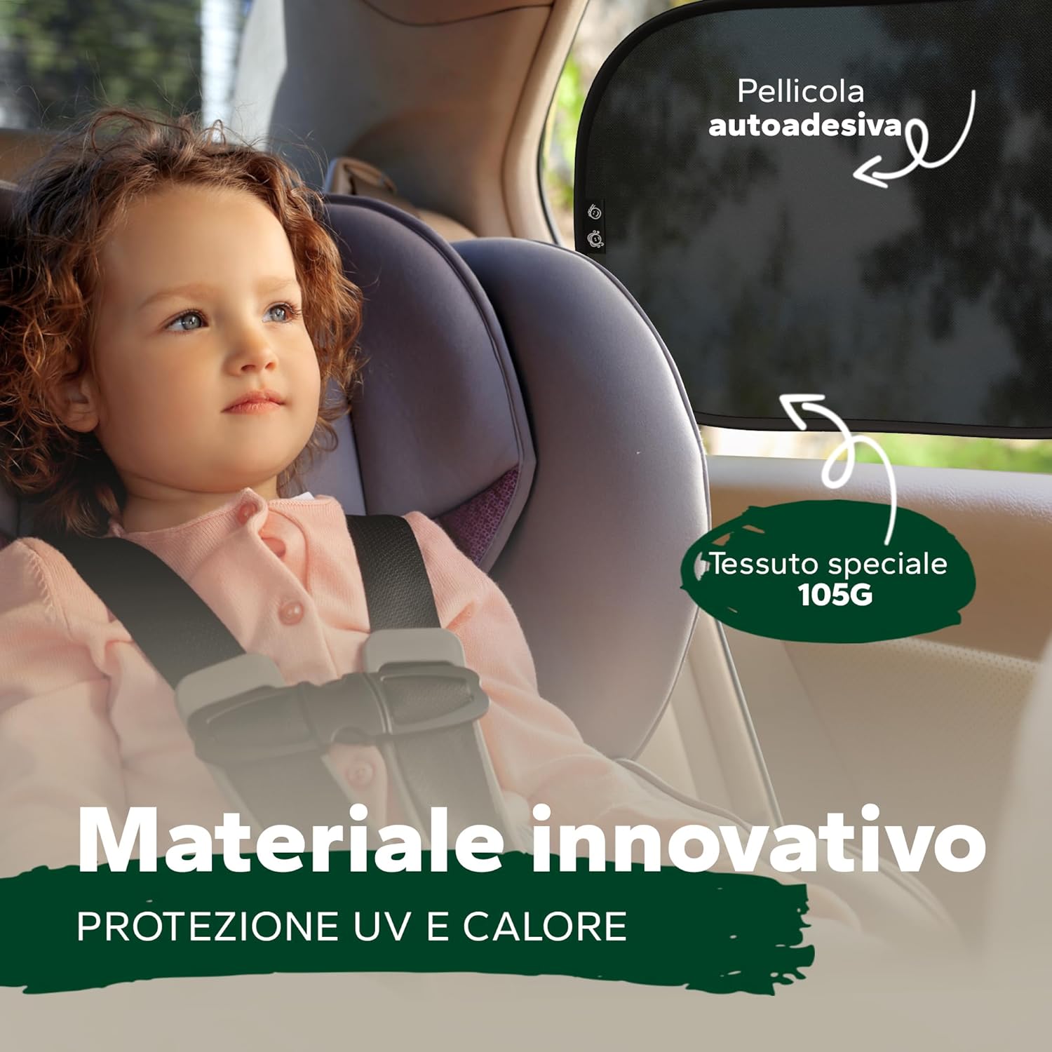 Thumbnail 5 de Laneta parasole per bambini con protezione UV UPF50+ autoadesivo (certificato DEKRA) GSM 105