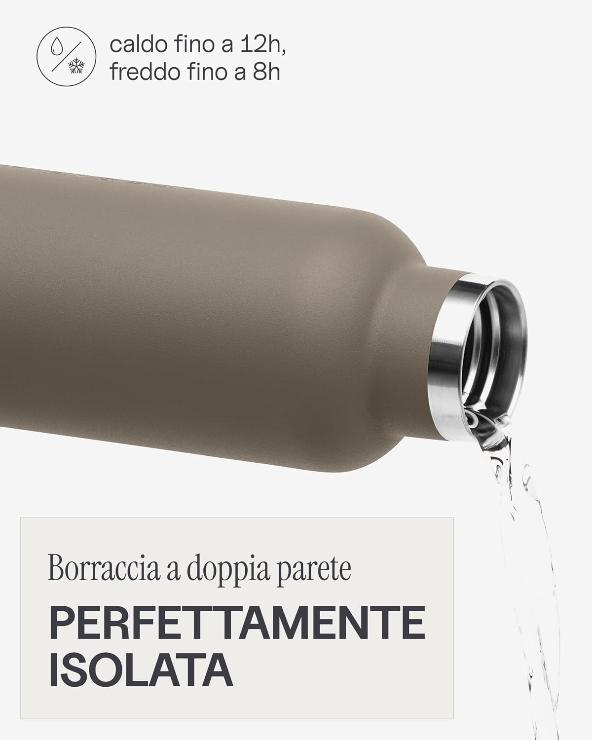 Detalle 2 de Kapten & Son Borraccia termica 750 ml marrone – inox, anti-perdita e lavabile in lavastoviglie