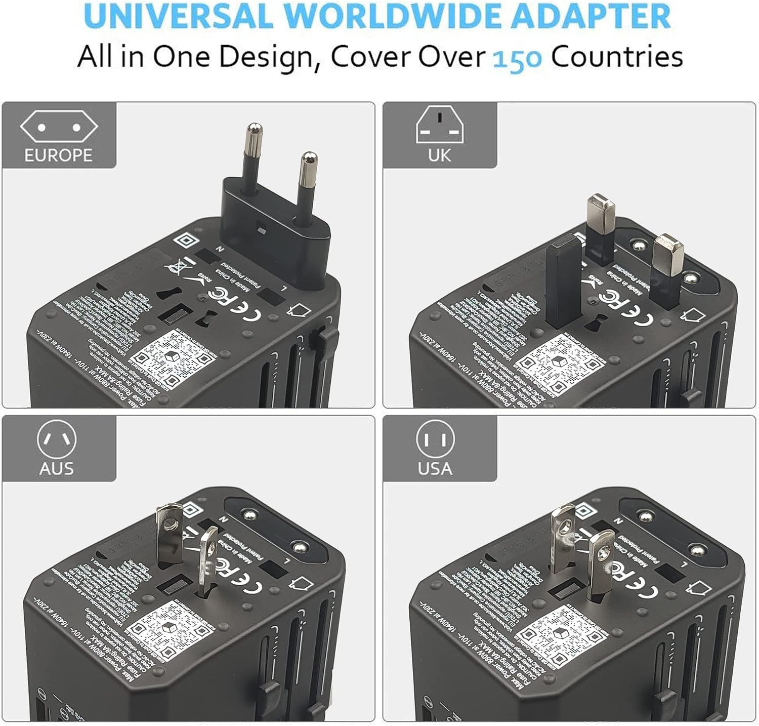 Thumbnail 2 de iBlockCube Universal Travel Adapter with 5 USB