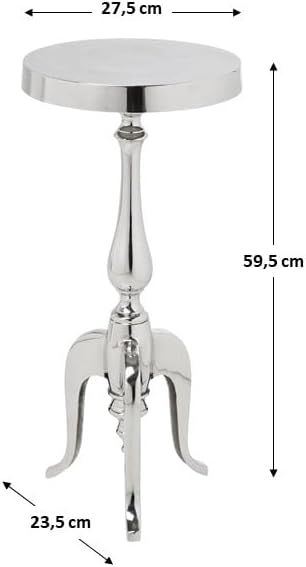 Detalle de Kare Design tavolino d'appoggio Barocco: stile Barocco in alluminio nichelato, 62x27x27