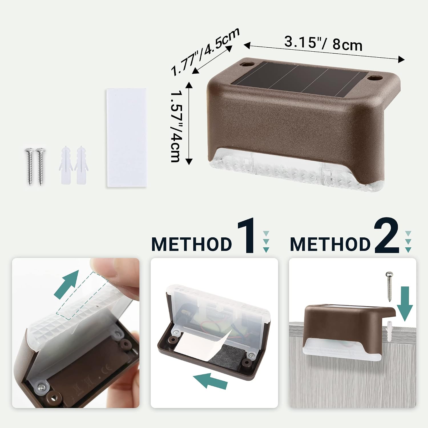 Detalle 2 de GIGALUMI Solar Deck Lights (16 Pack) Bronze Warm White step & fence lights