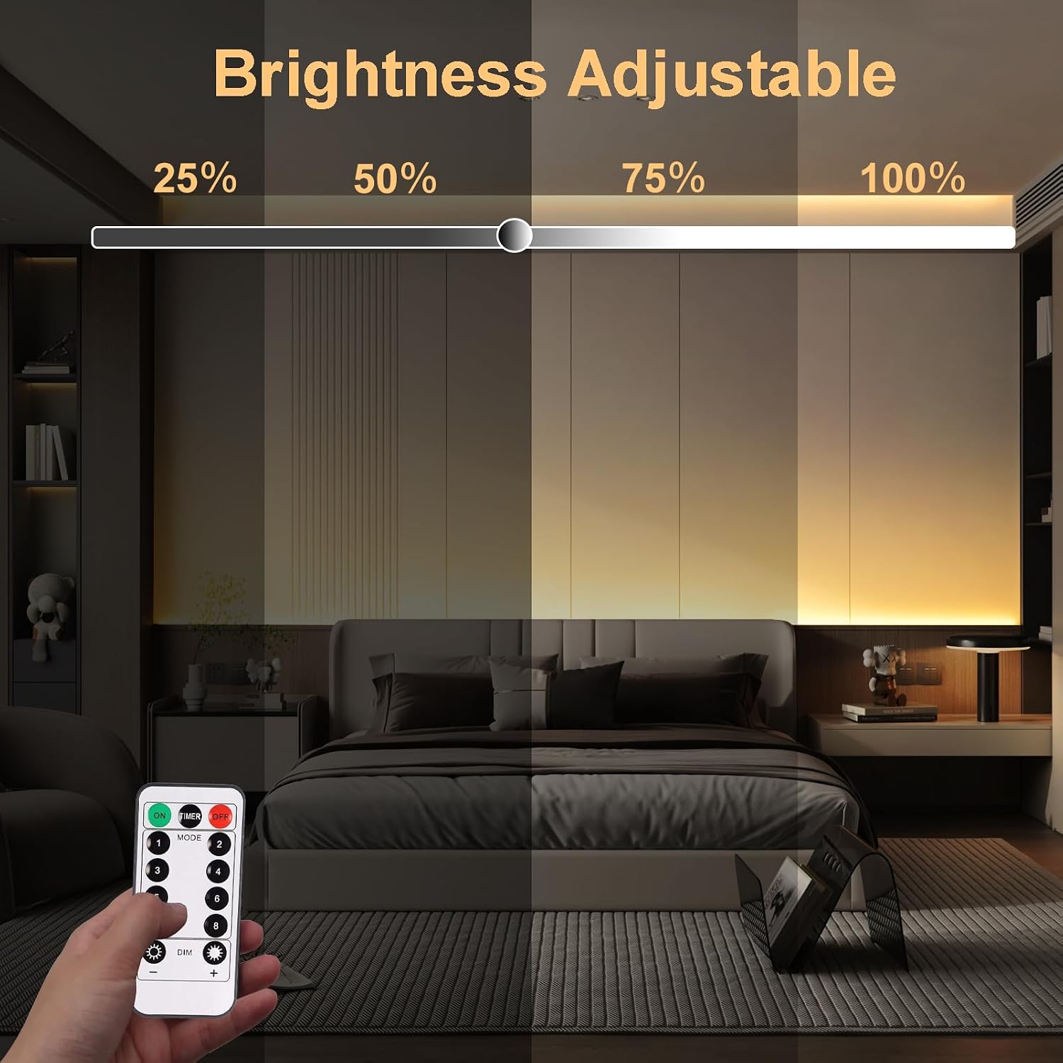 Thumbnail 3 de CCILAND 3M 90 LED Battery Strip Lights with Remote 8 Modes Timer