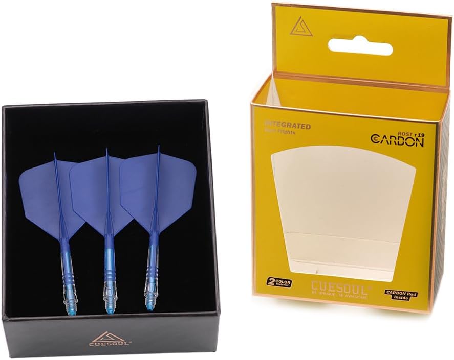 Thumbnail 4 de CUESOUL ROST T19 Carbon Integrated Dart Shaft (Size 3) & Big Wing Flights – Set of 3