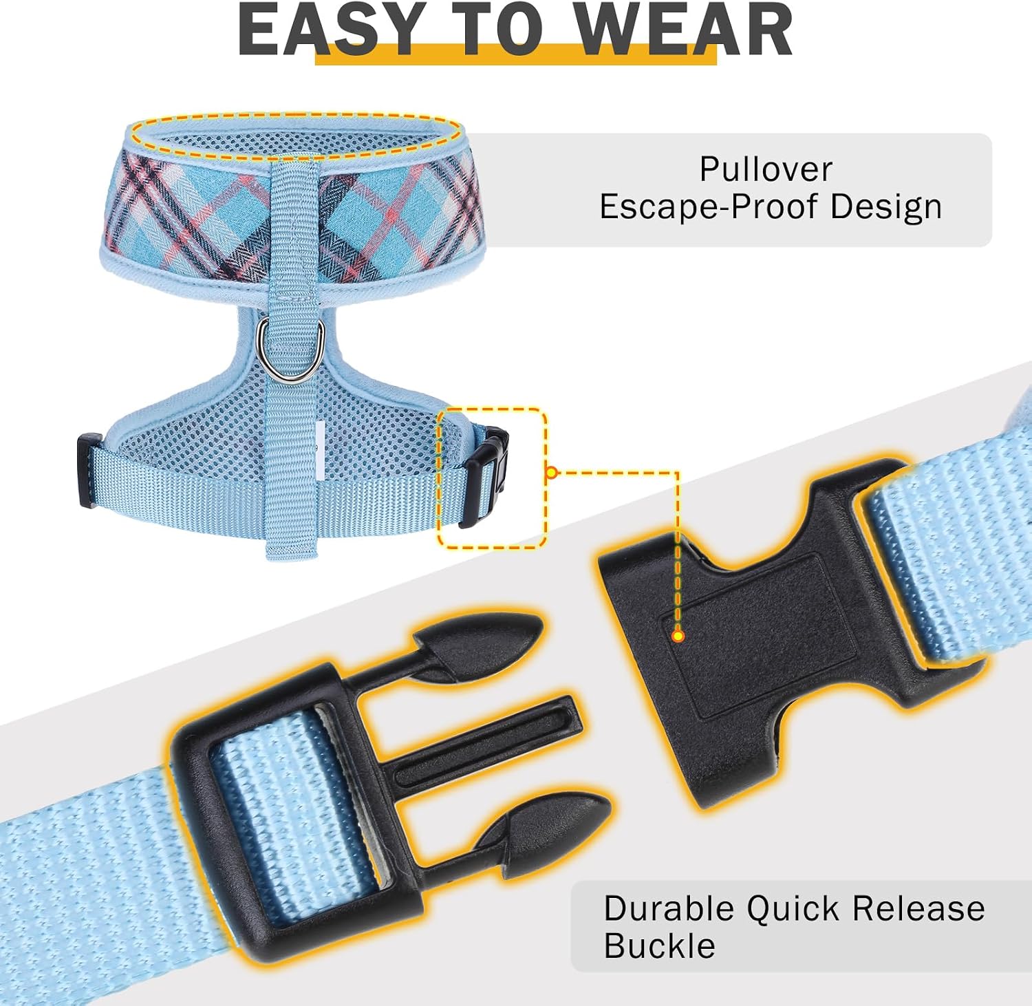Detalle de SCENEREAL Dog Harness and Leash Set, Medium