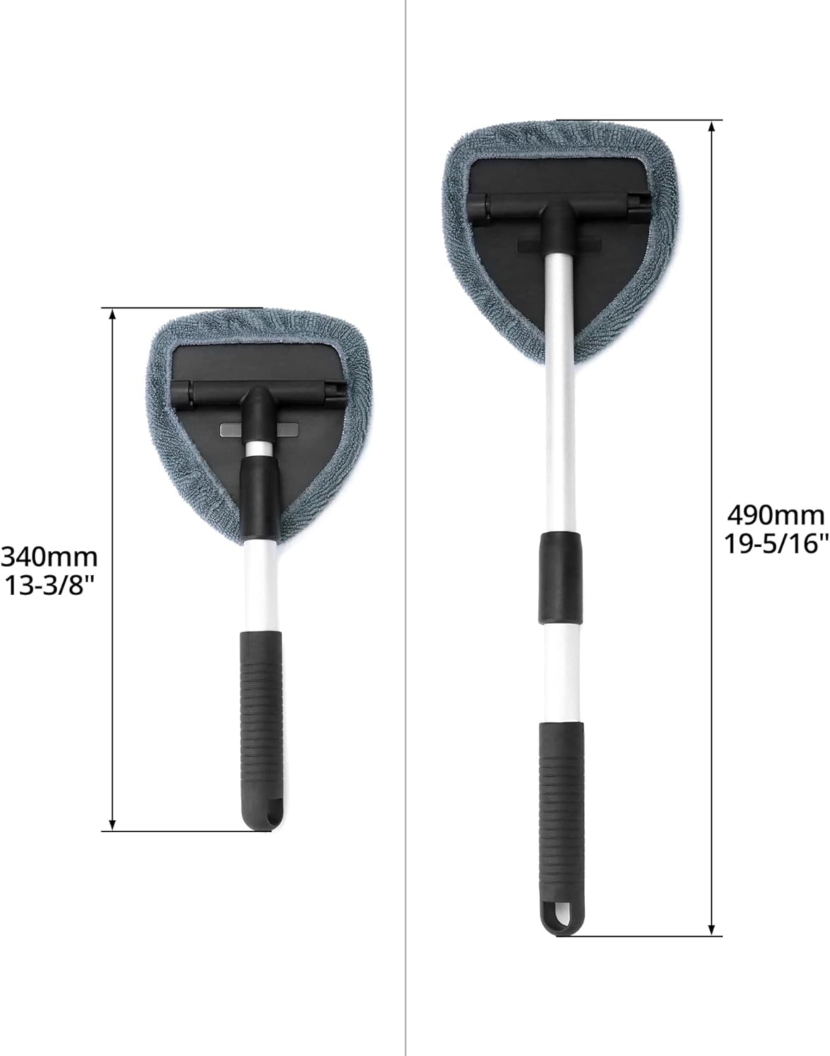 Detalle de QWORK Car Windscreen Cleaner: Extendable, 180° Rotatable Window Cleaning Tool with 3 Washable Pads