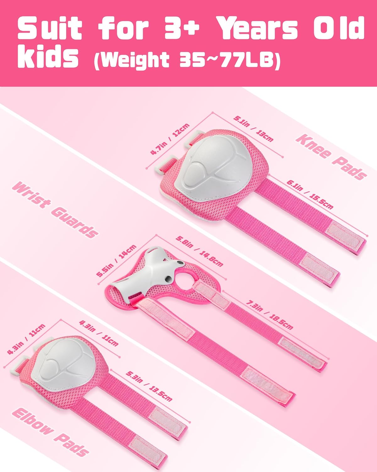 Thumbnail 1 de DARME Kids Protective Gear Set: Knee & Elbow Pads with Wrist Guards (Ages 3-8) + Organizer Bag