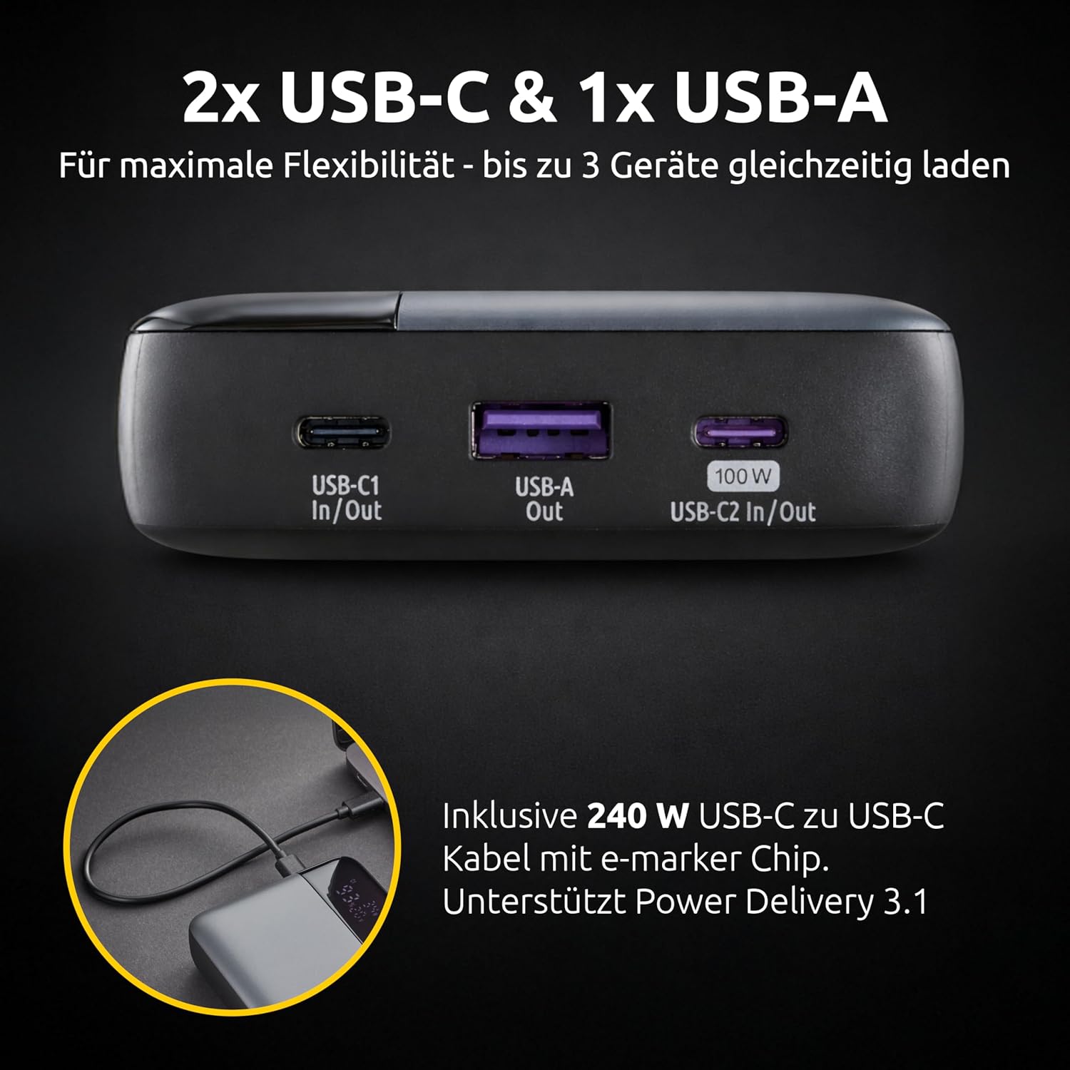 Detalle de Intenso HE20000 – powerbank 20 000 mAh z Power Delivery 100 W