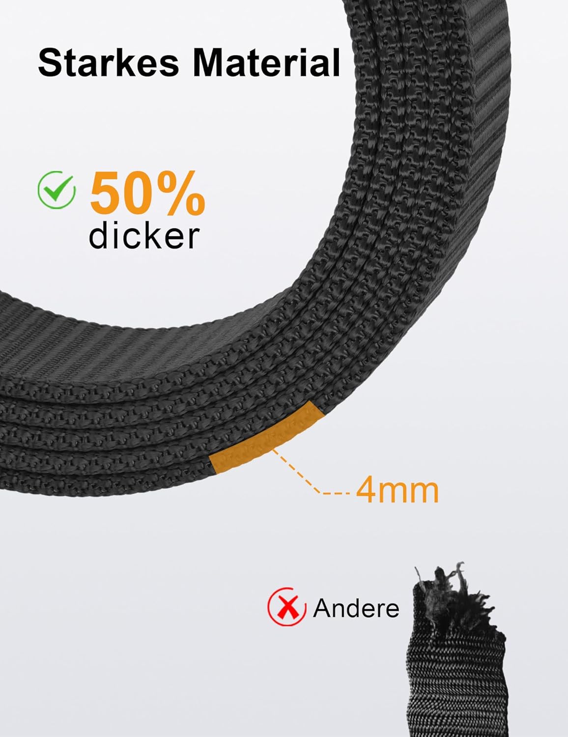 Thumbnail 4 de JUKMO Automatik Gürtel für Herren (Nylon, 3,8 cm) mit Ratsche