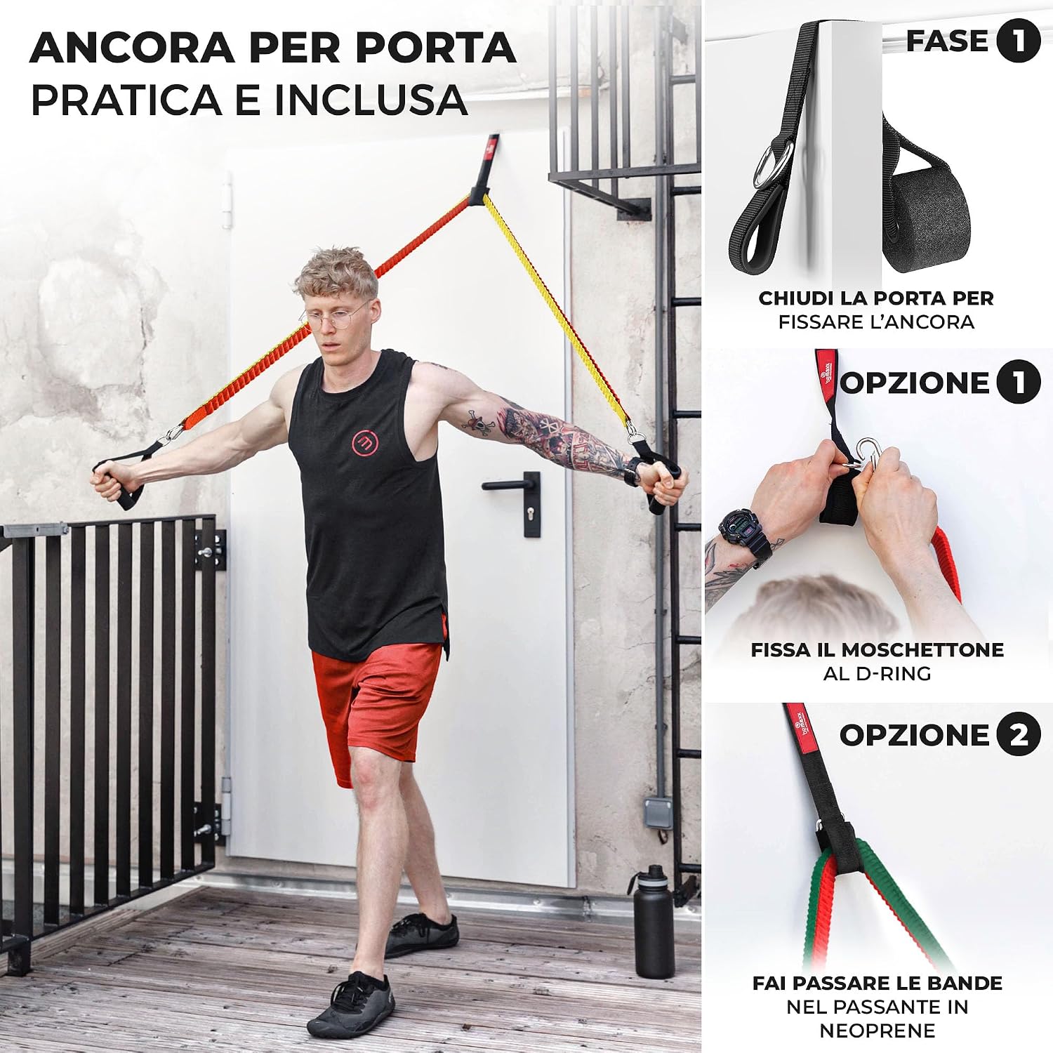 Thumbnail 5 de Set di fasce di resistenza con piano allenamenti BeMaxx: kit elastici completo per casa