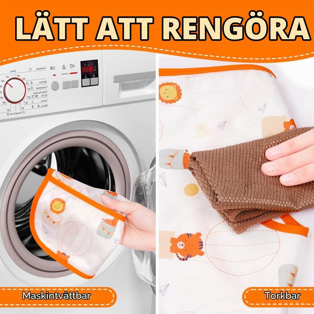 Detalle 2 de Aolso vattentäta matningshaklappar, 7-pack med stor ficka och tryckknapp