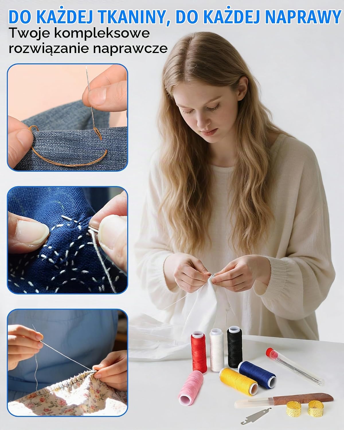 Detalle 2 de Acual 10490 – zestaw do szycia 37 elementów z igłami z dużym oczkiem