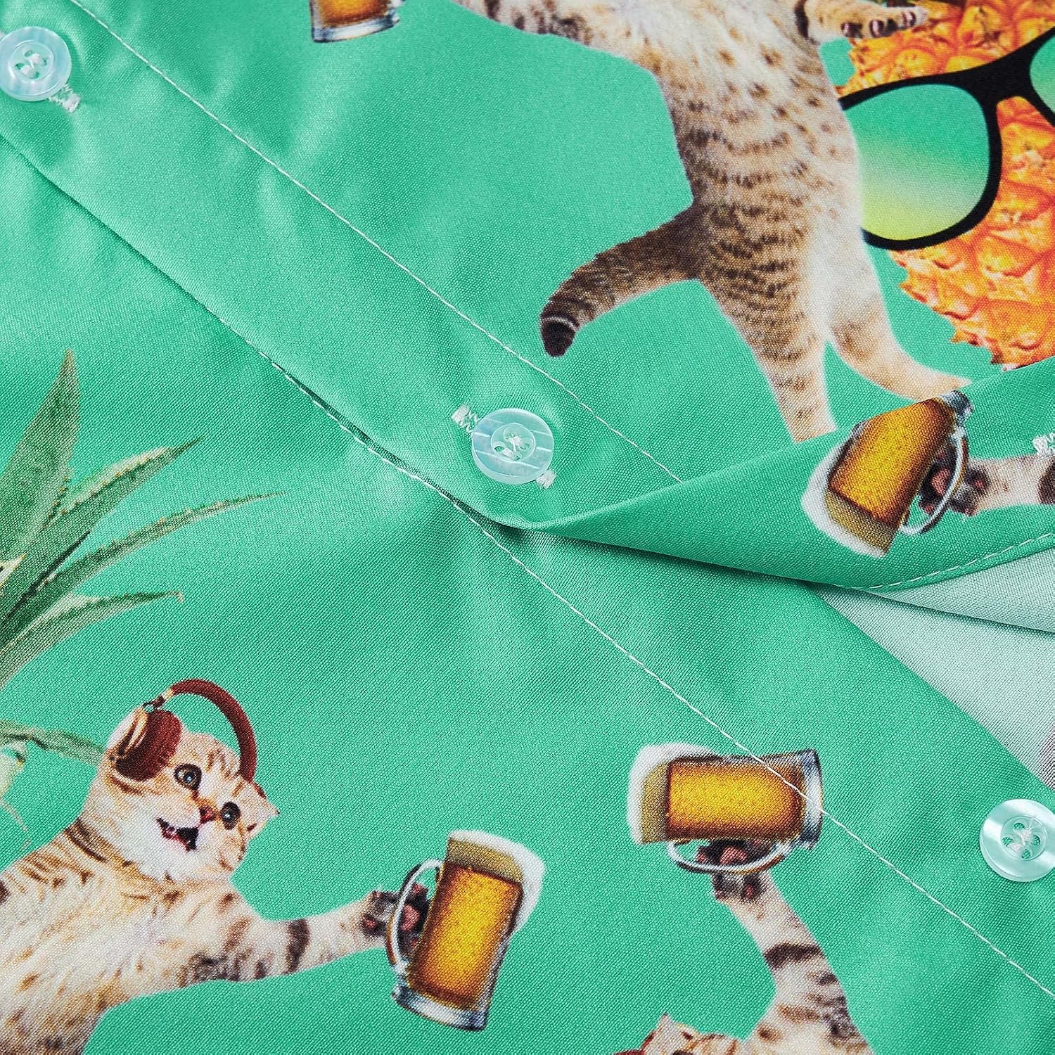 Thumbnail 4 de TUONROAD Hawaiian shirt, 3D cat print