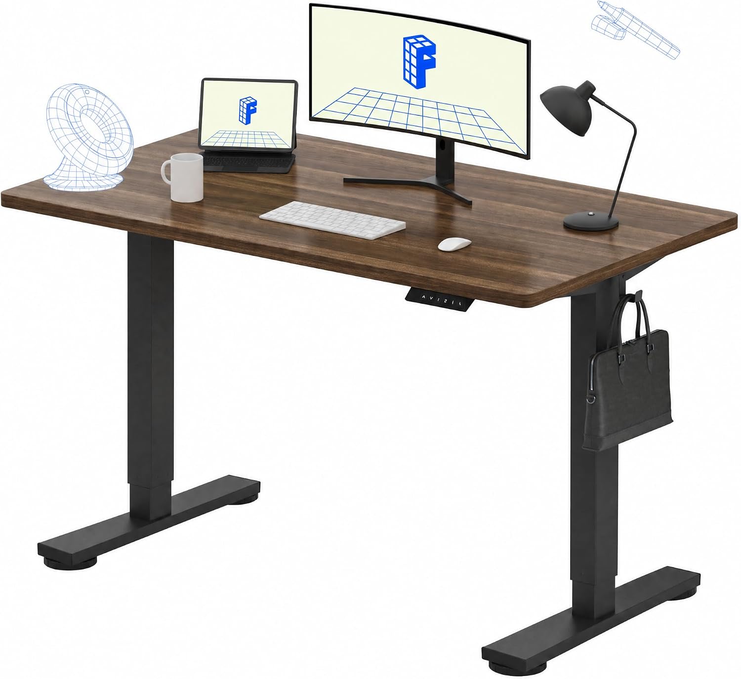 Detalle de FLEXISPOT EN1 48" x 24" Electric Standing Desk, Seamless Top, 4 Presets