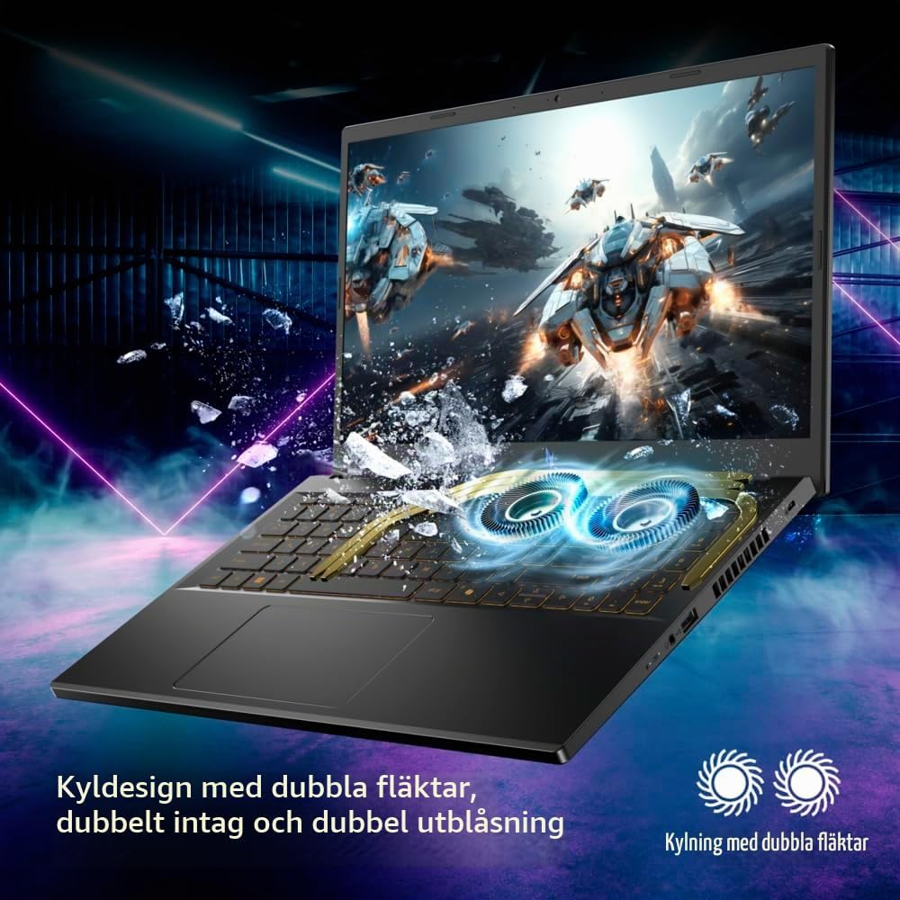 Detalle de Acer Nitro V 15 ANV15-52 gaminglaptop med RTX 5070 och 165 Hz