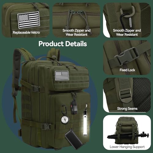Thumbnail 5 de Delgeo Mochila Táctica 45L Militar 45x30x20cm