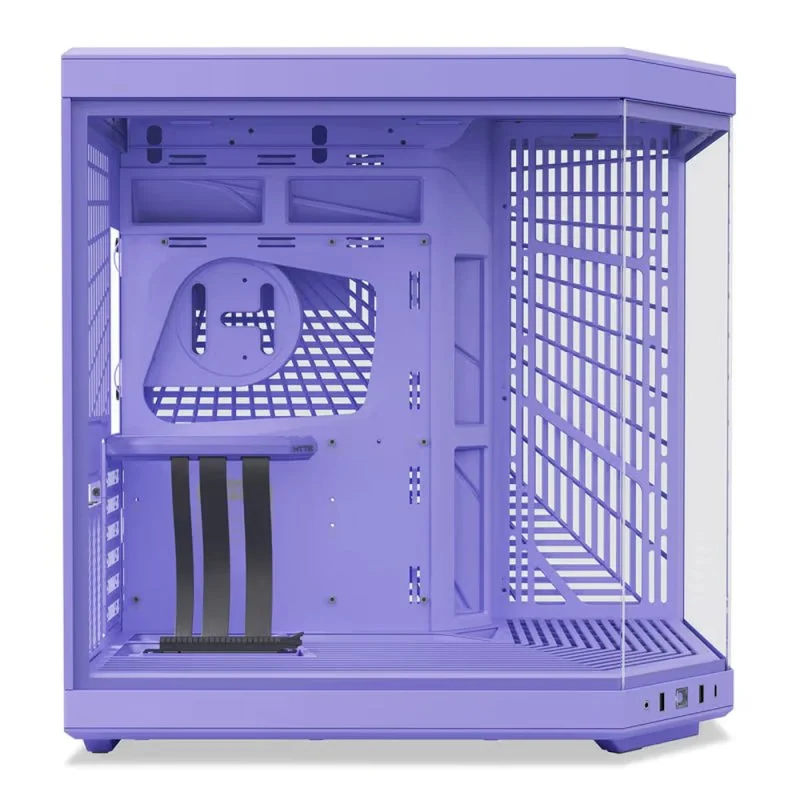 Detalle 2 de Hyte Y70 Cristal Templado USB 3.2 Violet — Caixa ATX de doble cámara con refrigeración avanzada