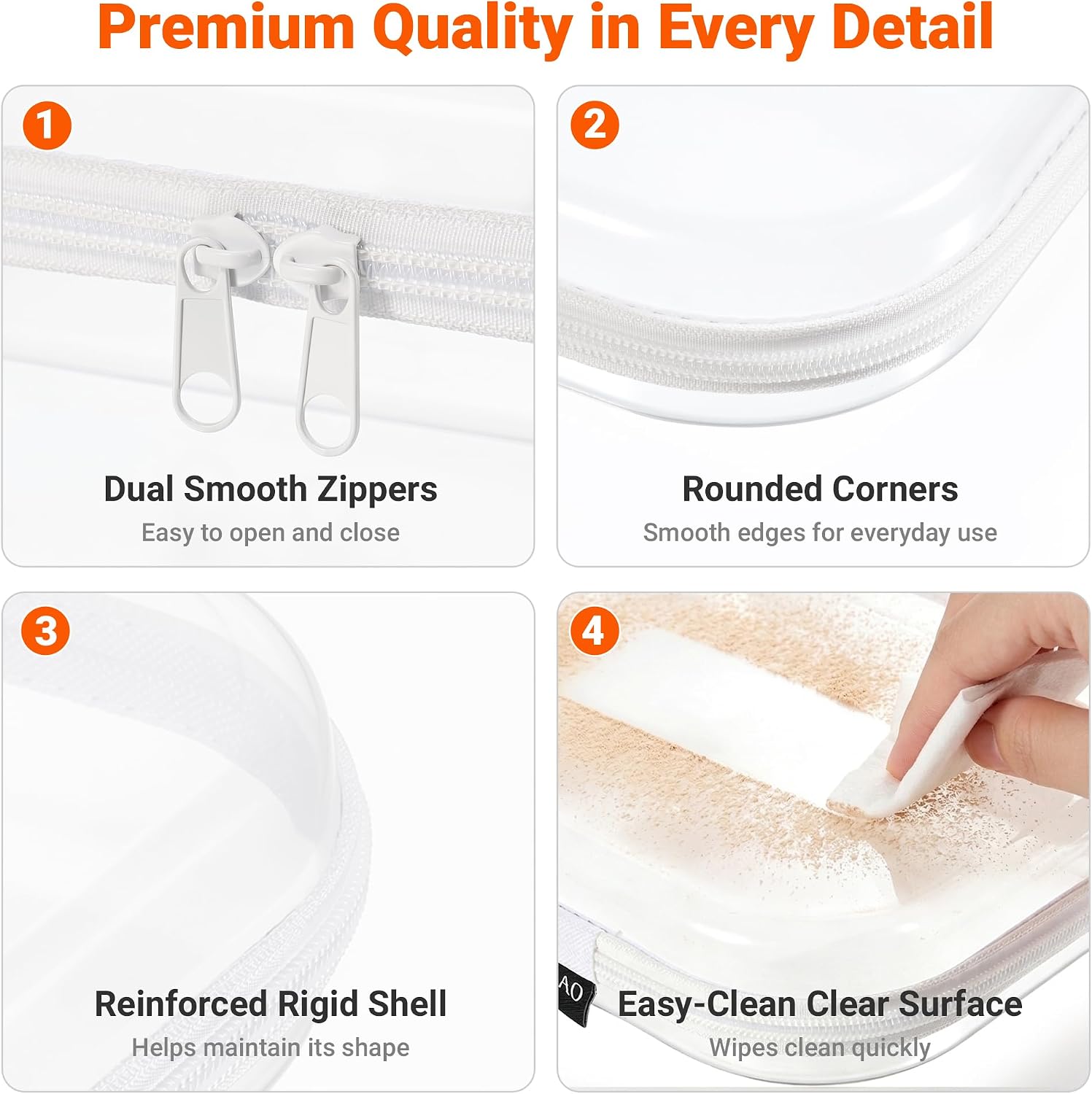 Thumbnail 5 de YQBRAO Clear Hard-Shell Zipper Case Set