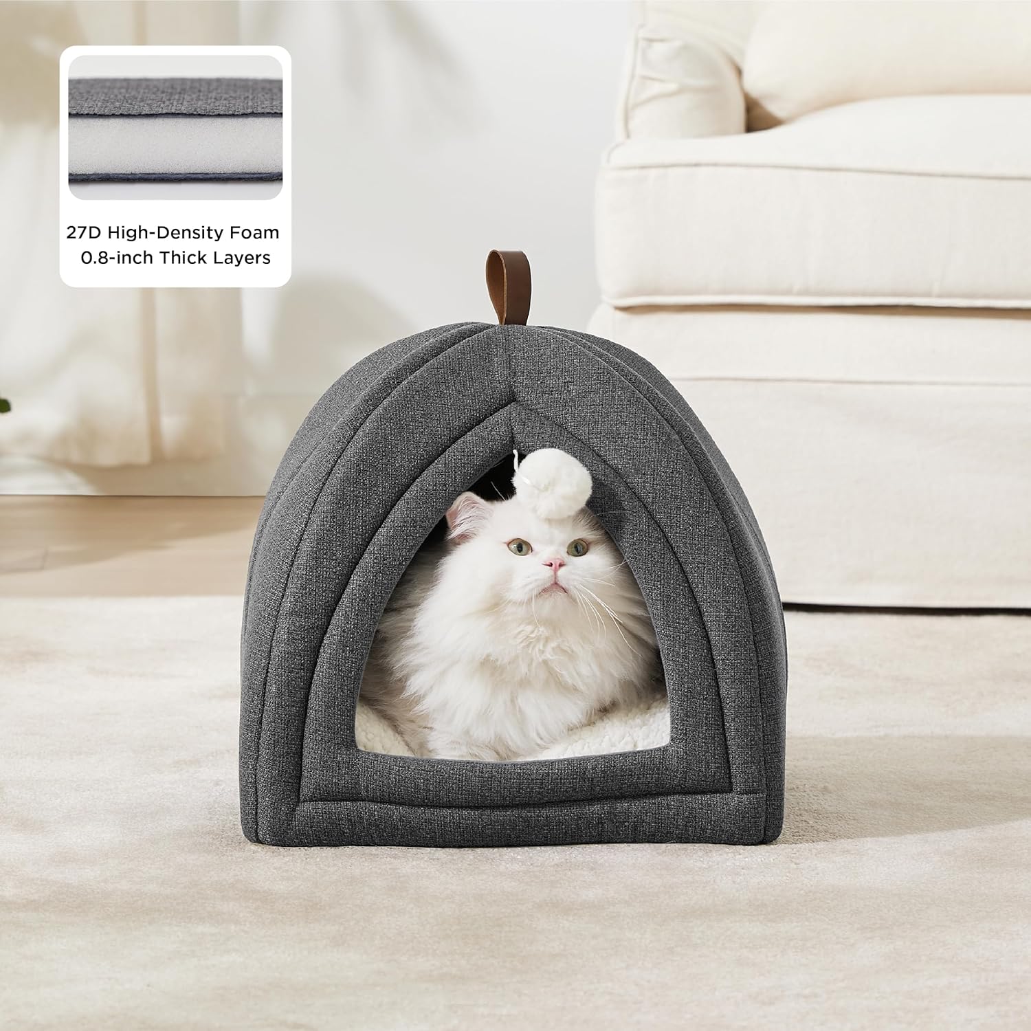 Detalle 2 de Bedsure Cat Cave Bed Igloo 40x40x40cm 🐾