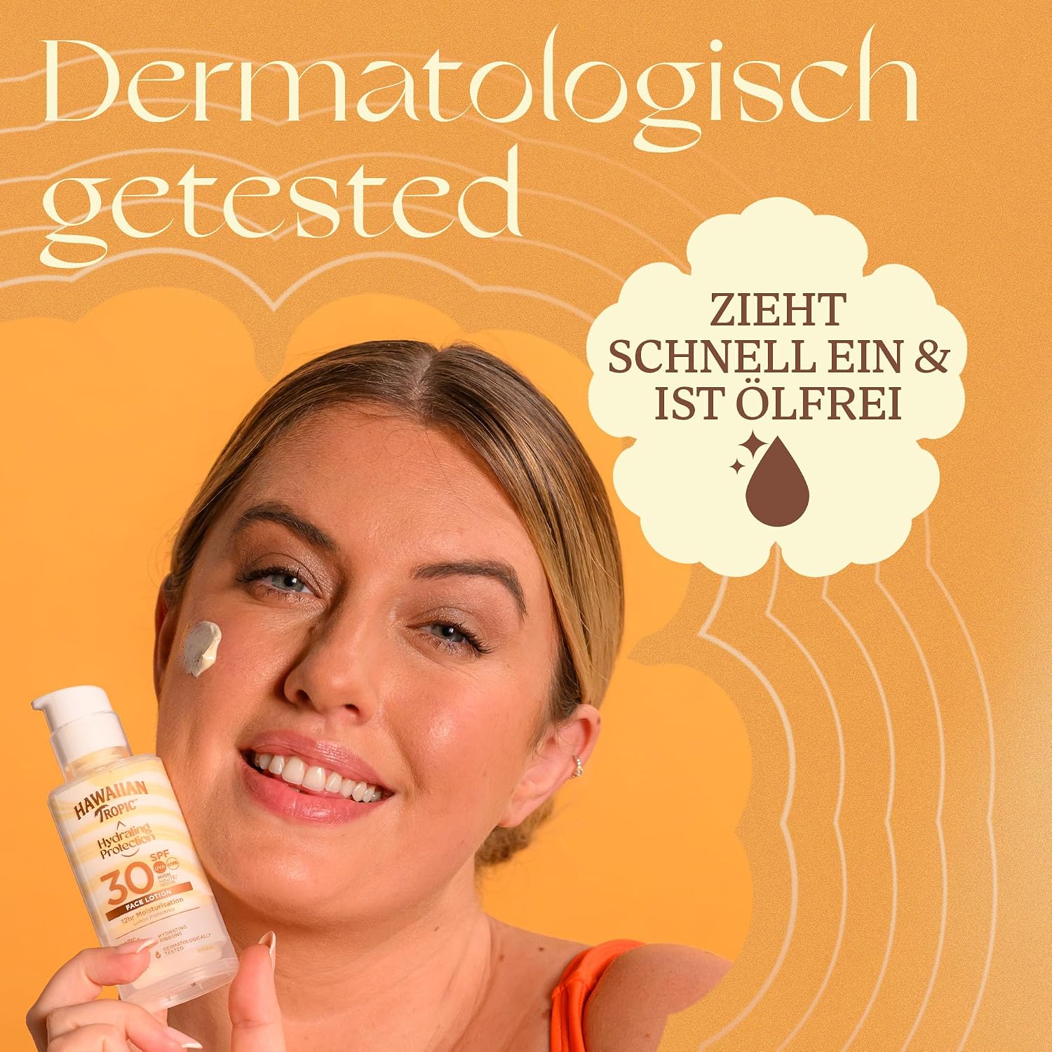 Detalle 2 de Hawaiian Tropic Hydrating Protection Face Sunscreen SPF 30 – Feuchtigkeit, UVA/UVB-Schutz, vegan und wasserfest