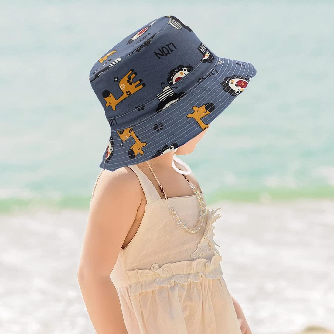 Detalle de Malaxlx Baby Toddler Kids Bucket Sun Hat with Cute Print – UV Protective Summer Essential