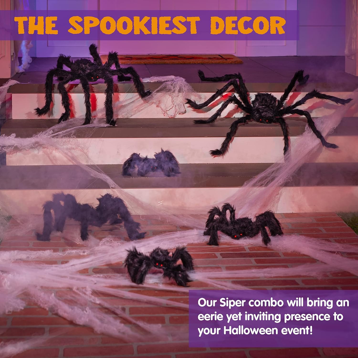 Thumbnail 1 de JOYIN 11546 Halloween Spider Decorations, 6-Pack in Three Sizes