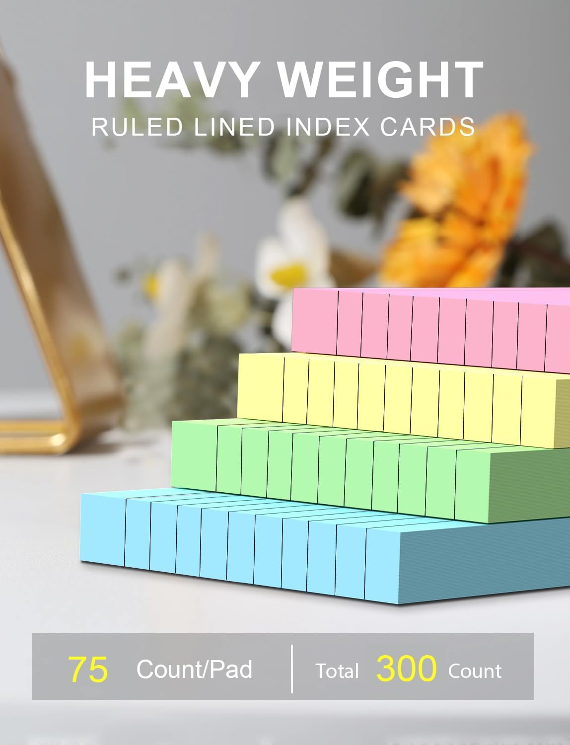 Detalle de 300Pcs Flash Cards 3x5 ruled 150gsm