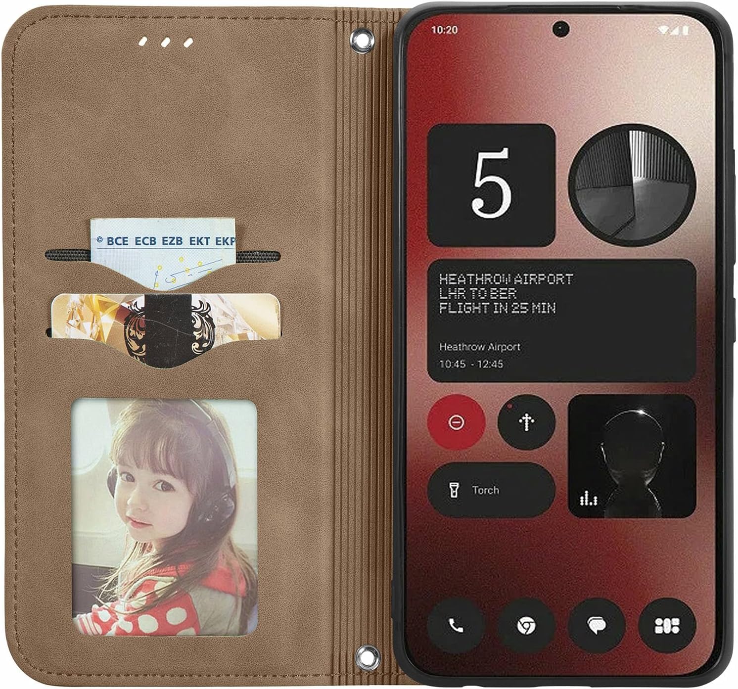 Thumbnail 2 de Cracedily Wallet Flip Leather Case for Nothing Phone 2A (Plus) with Card Slots, Magnetic Closure and Kickstand