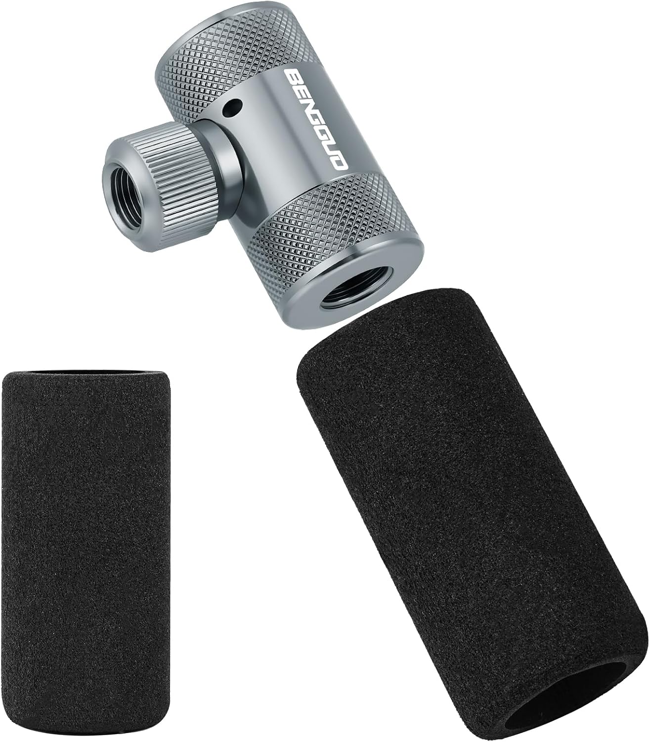Detalle de AOOWU 4913030 inflator CO₂ do roweru, zawory Presta i Schrader, osłona EVA