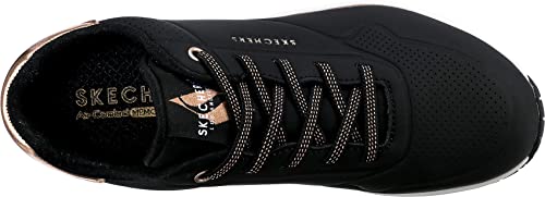 Detalle de Skechers Donna Uno Shimmer Away Trainers – Black Durabuck 38 EU