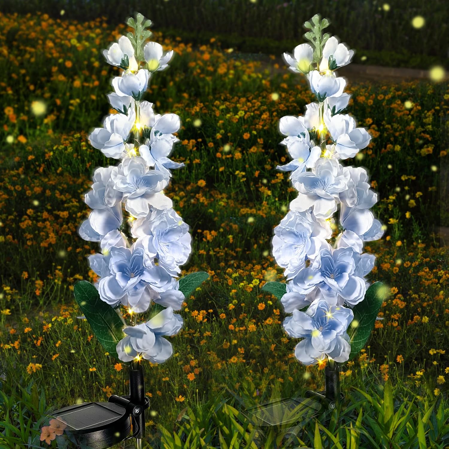 Detalle de Solar flower garden lights 2 pack, 20 LEDs