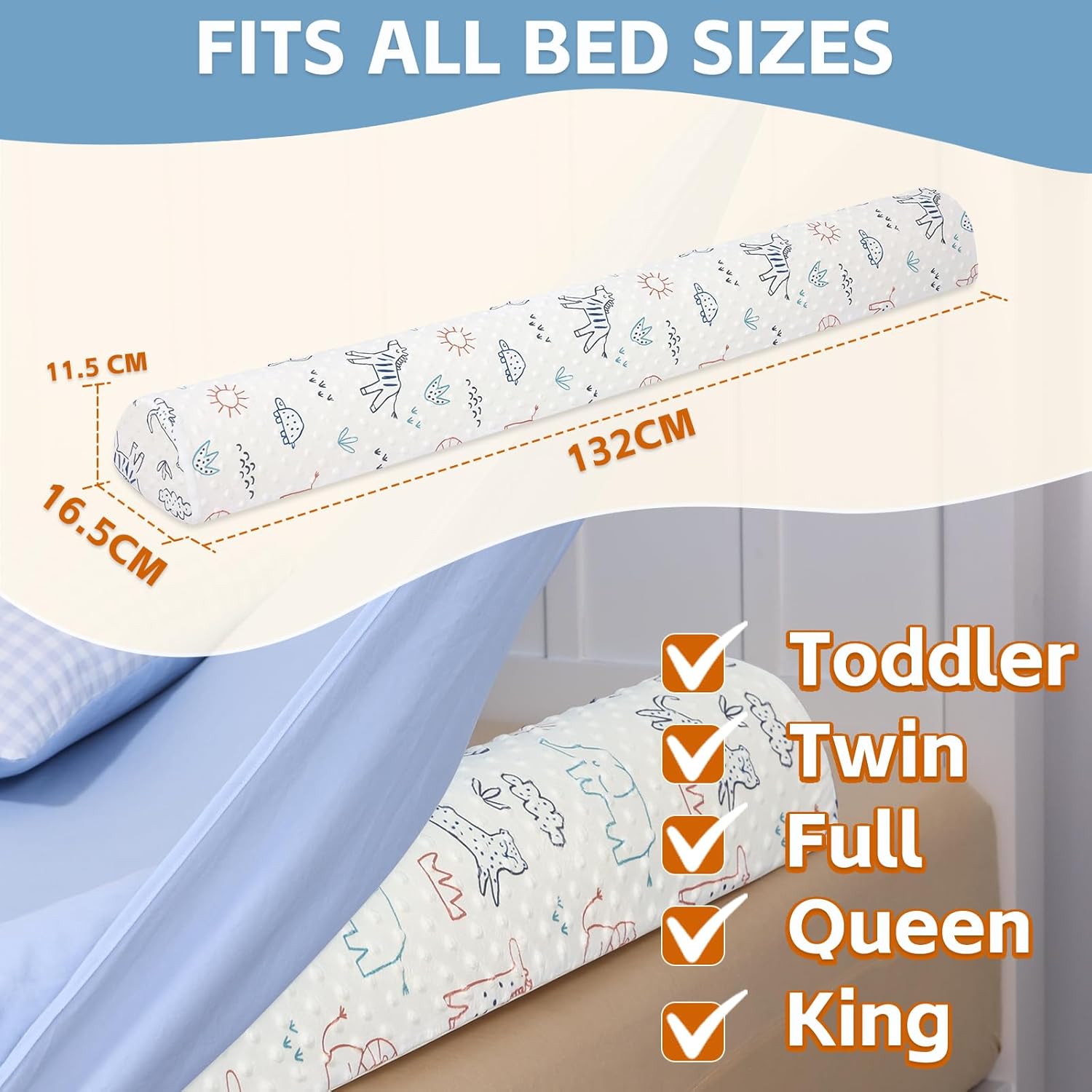 Detalle de HAVARGO Bettgitter Bettkantenschutz für Babybett 132 cm – Weiche Umrandung mit waschbarem Bezug