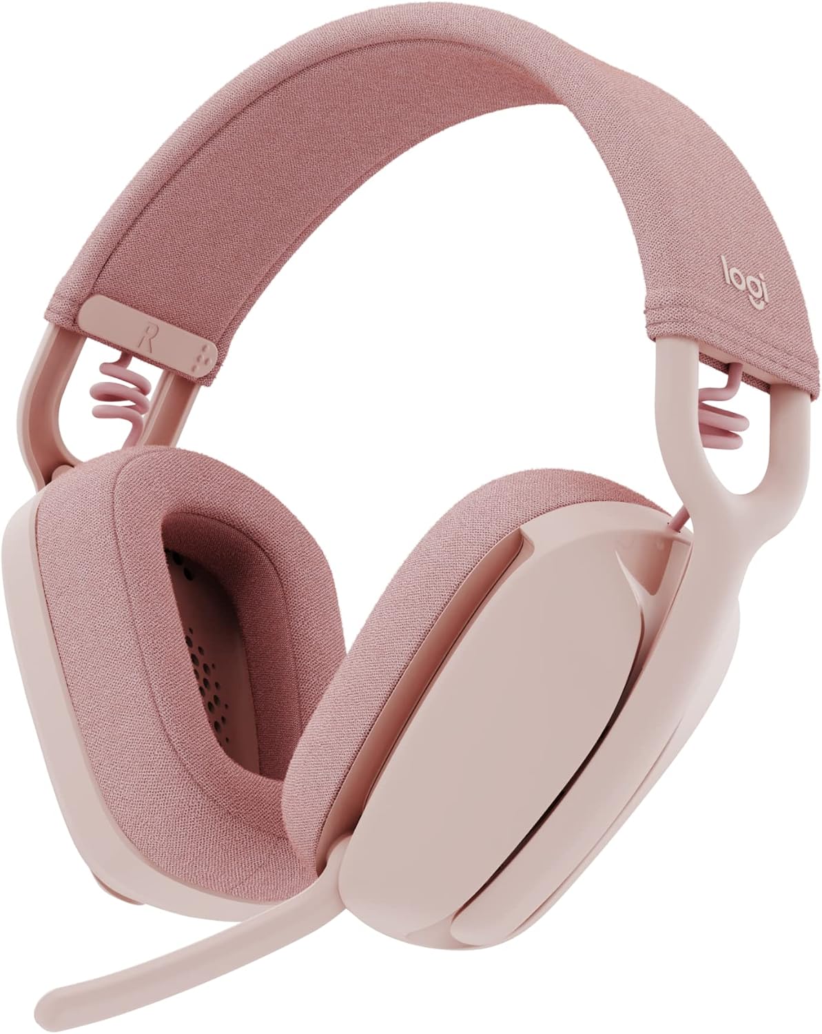 Detalle de Logitech Zone Vibe 100 Wireless Over-Ear Headphones, Rose, Multipoint Bluetooth