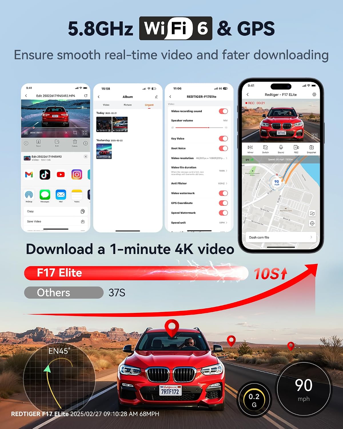 Thumbnail 5 de REDTIGER F17 Elite 4K Dash Cam