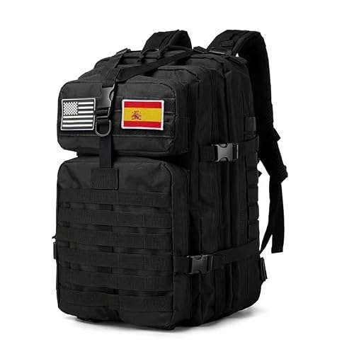Detalle de smallrun Mochila táctica militar 45L en negro, 900D impermeable con sistema MOLLE