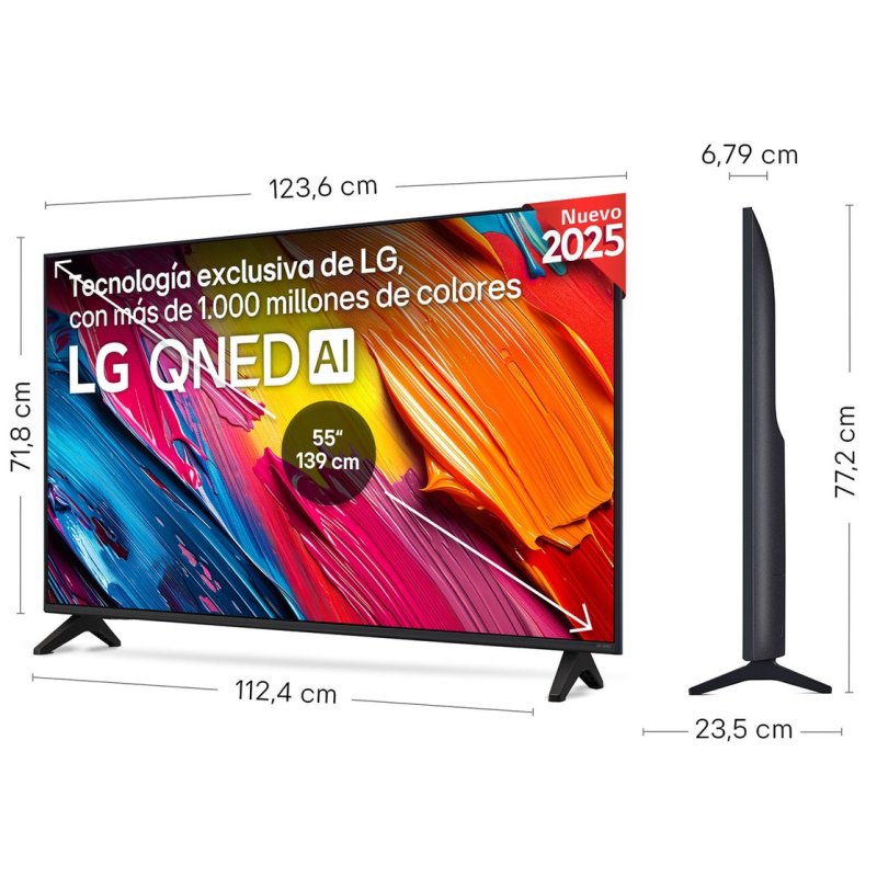 Detalle de LG QNED70A6A 55" 4K AI | TV QNED con WebOS 25, HDR10 y 60 Hz
