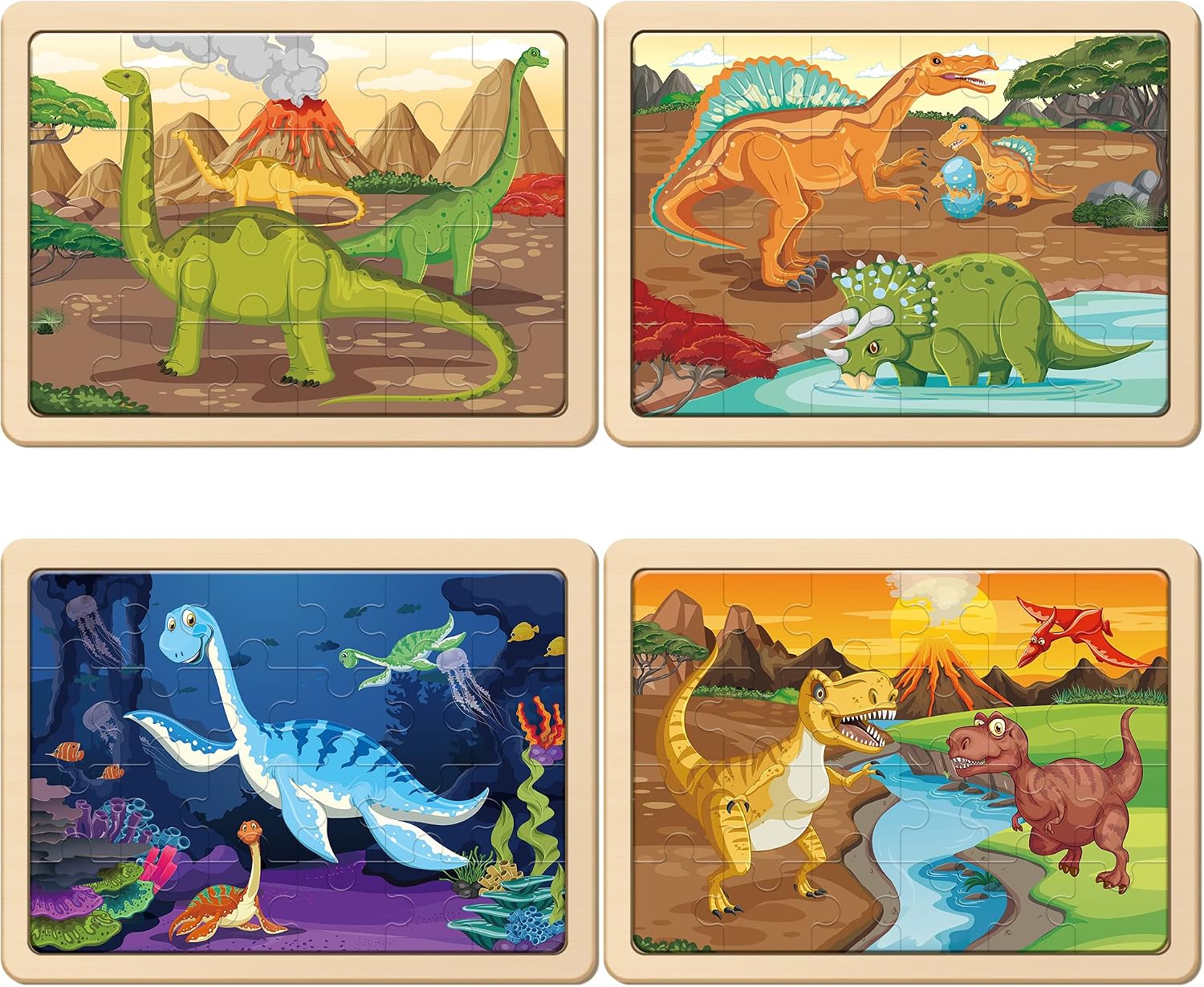 Detalle 2 de SYNARRY Wooden Dinosaur Jigsaw 24-piece set