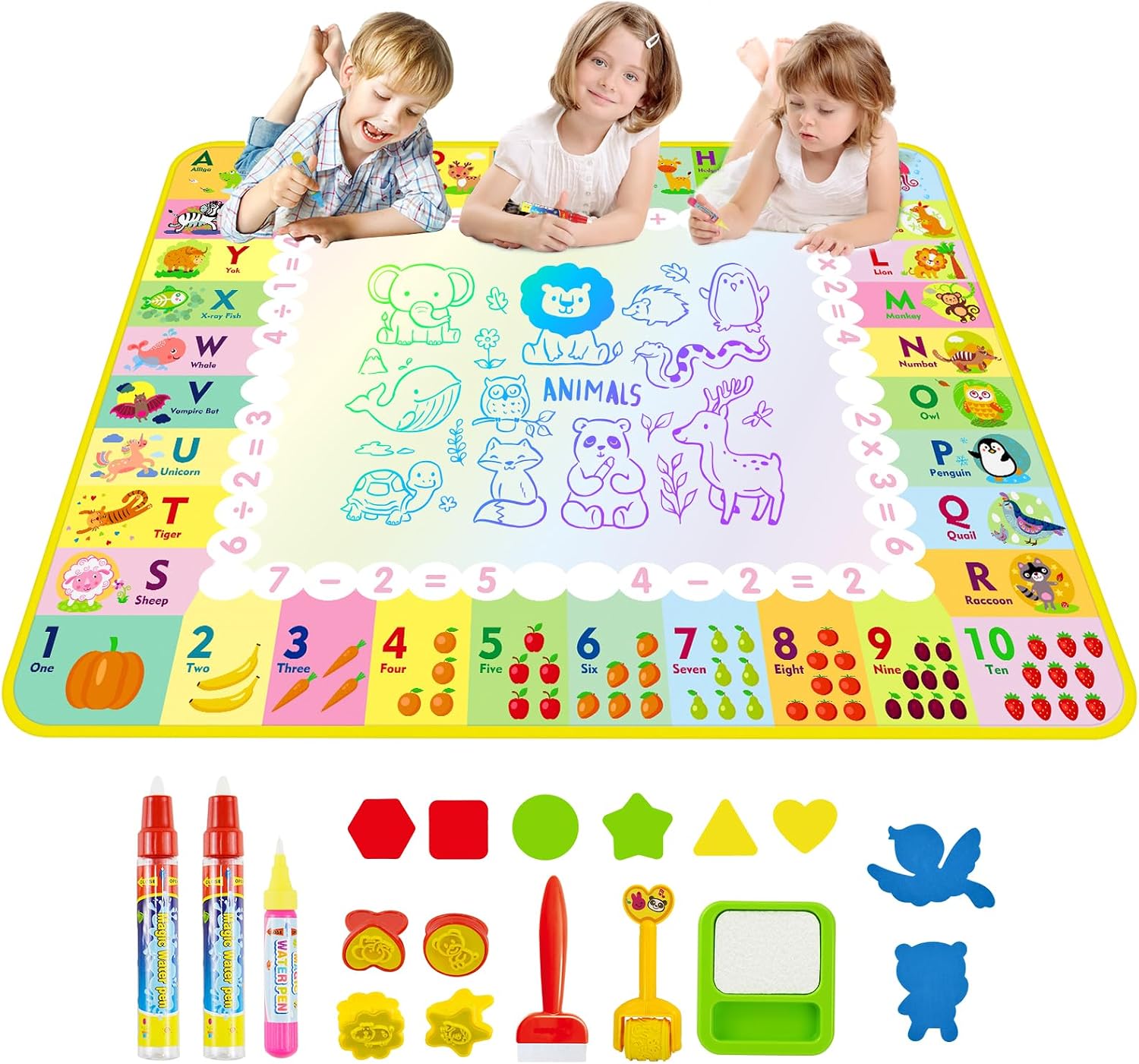 Detalle de raigya Magic Water Drawing Mat 120 x 90cm with 4 pens