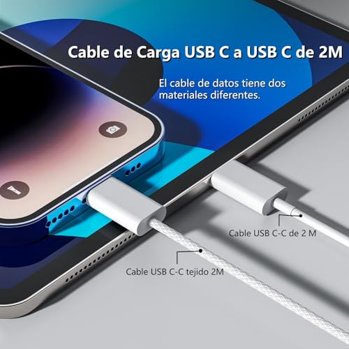 Detalle de LeHuiTo 2er Pack 20W PD USB-C Schnellladegerät + 2 m USB-C Kabel