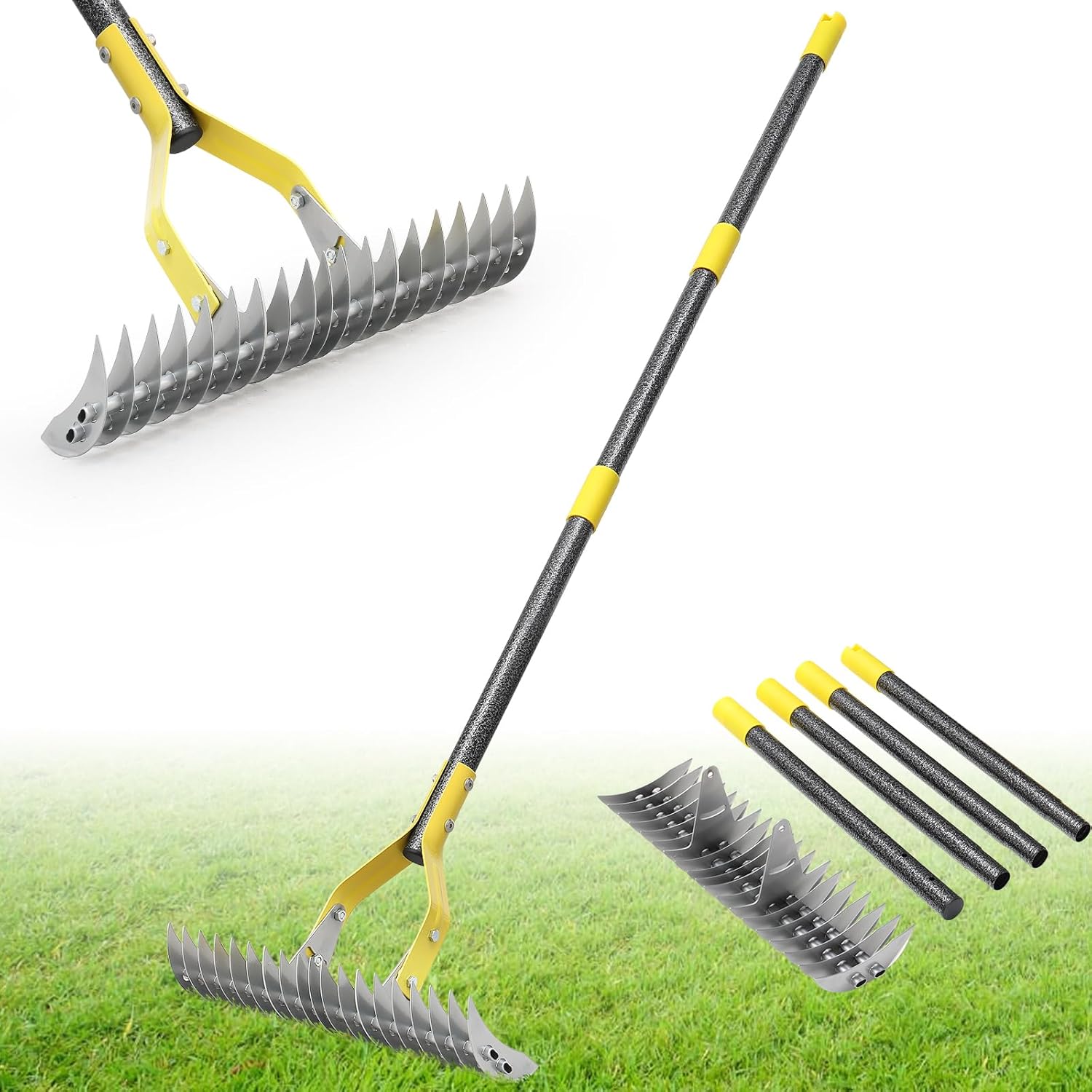 Thatch Rake 71-inch stainless dethatcher for lawn