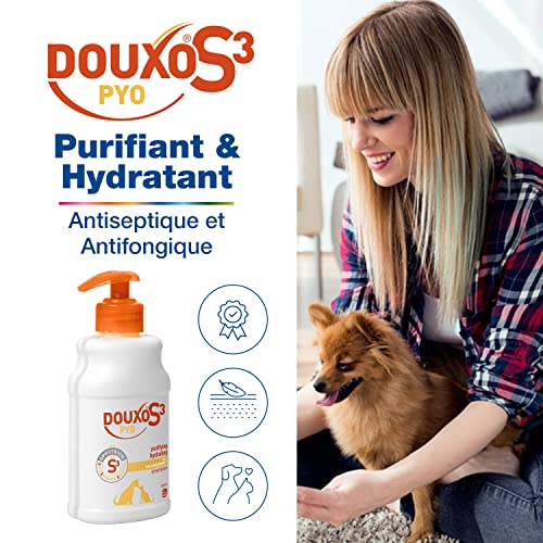 Detalle de Douxo S3 PYO Shampooing nettoyant, désinfectant et apaisant pour chiens et chats – 500 ml