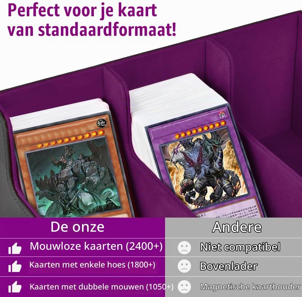 Detalle 2 de Aolso EUV8-PUKH-BP-FBA kaartendoos van PU-leer, magnetisch, zwart-paars