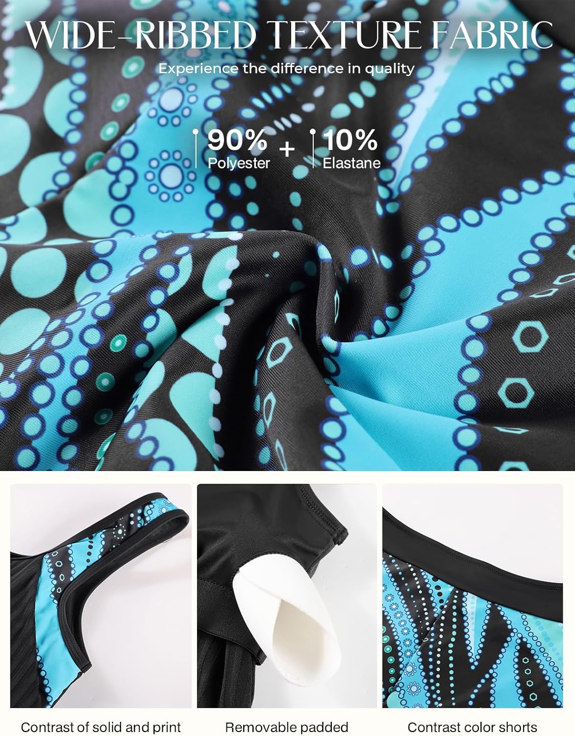 Thumbnail 2 de Hanna Nikole 2 Piece Tankini Swimsuits for Women with Ribbed Tankini Tops and Boyshorts