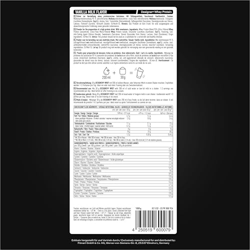 Detalle 1 de ESN Designer Whey Protein Pulver Vanilla 1 kg – Vielseitiges Molkenprotein