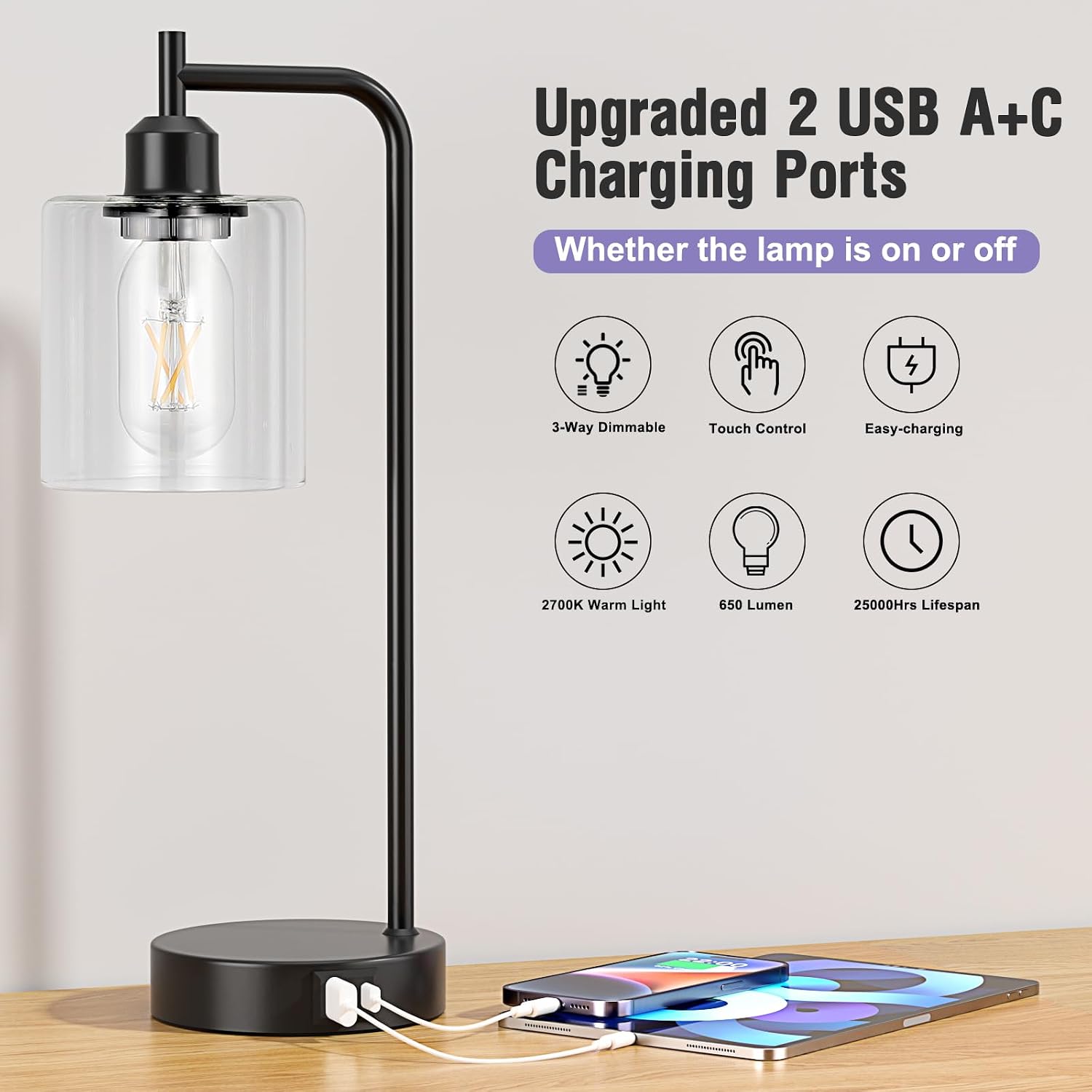Thumbnail 5 de Aooshine Bedside Lamps Set of 2